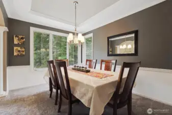 This form Dining Room is the perfect place to host an evening meal.