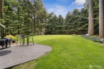 Large level yard for your garden and summer entertaining