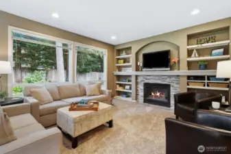Cozy up next to the fire in the Family Room to enjoy a good book or movie.
