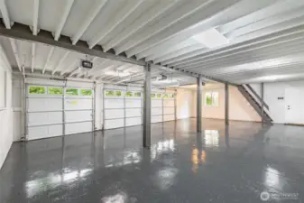 Inside 3 car garage