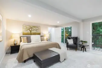 Master bedroom with 2 double doors to balcony and breathtaking view!