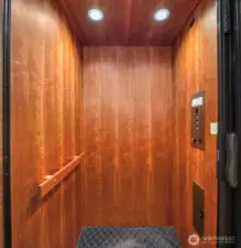 The elevator services all floors including garage