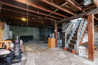 Basement with plenty of storage space