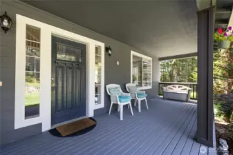 Welcoming front porch to view your water feature