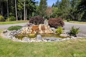 Beautifully landscaped water feature for your listening pleasure