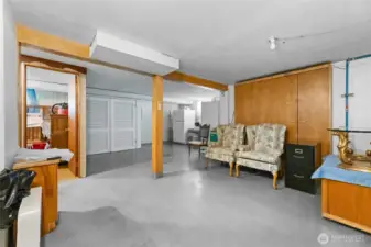This lower level is partially finished with so much space to make whatever you want!