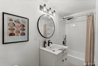 This bathroom showcases thoughtful design and modern finishes.