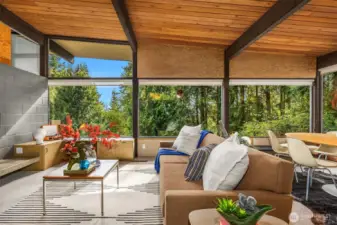 We are facing due south here.  Beautiful light graces the living spaces year-round.