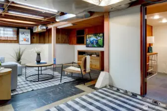 Spacious lower level main area makes a great family /TV room