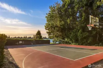Fully adjustable sports court for Basketball, Pickleball, etc.