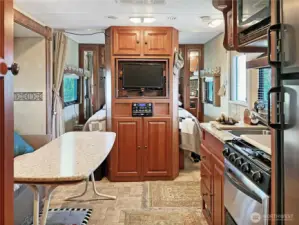 Inside travel trailer