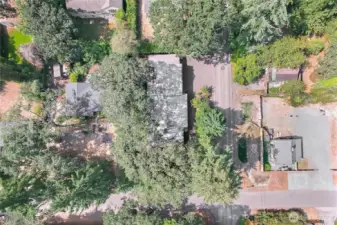 Large private corner lot.