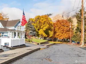 View of park down the street.