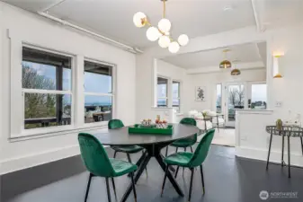 There's a dining room right off the kitchen.