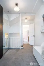 Closet/seating area off the bedroom.