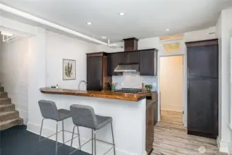 Breakfast bar seating in the kitchen