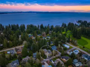 Aerial photo looking to the east toward Seattle.