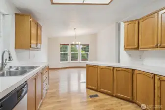 Kitchen with adjoining dining/eating area.