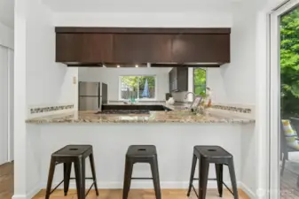 Breakfast bar seating.