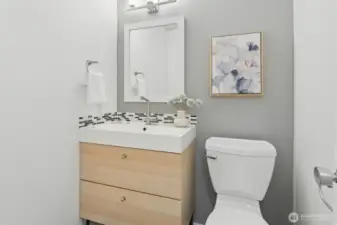 Updated main floor powder room.