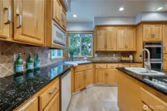 Enjoy doing the dishes with the nice view of backyard.