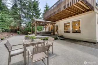 Expansive patio area for so many activities.
