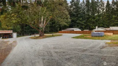 To the left is the hay house, chicken coop, duck home, well house.