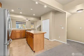 Kitchen from the dining area.