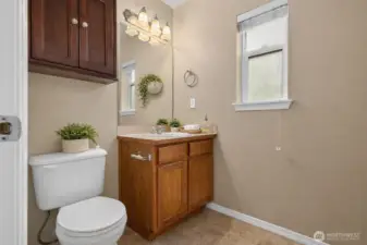 Powder room on 2nd floor-virtually staged.