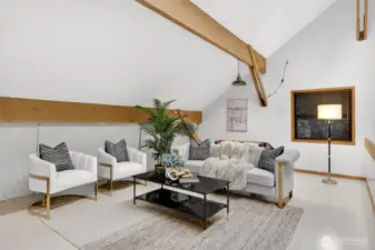 Upstairs loft multipurpose area (formerly an architect's loft studio)