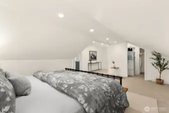 Ample space to configure this room many different ways and also has a walk in closet