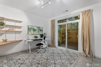 Ground Floor Bedroom/Office with Access to Patio