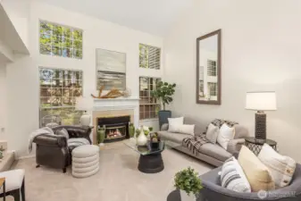 Natural light fills the great room.