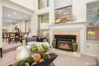 Another view of the great room and entry to the dining room.