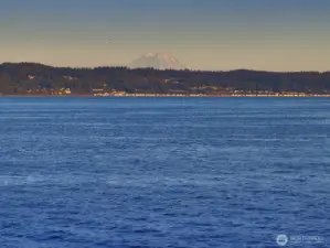Mt. Rainier peeking over the hills
