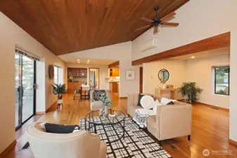 Vaulted ceilings and open concept