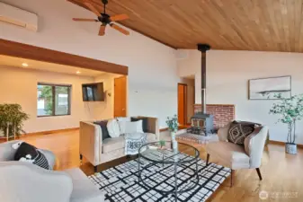 Wood-burning stove keeps things cozy