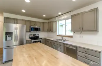 Butcher block kitchen island