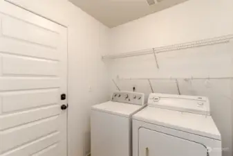 Laundry room off the garage