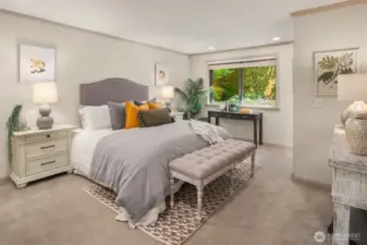 Primary suite on upper level