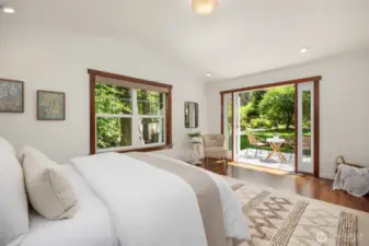 Primary suite with french doors to the deck.