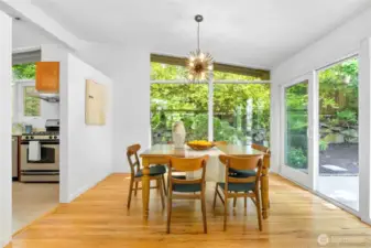 The dining room connects easily to the kitchen.