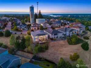 Tumwater hill offers some of the most spectacular views in Thurston County. Notice the water tower and the Puget Sound in the distance.