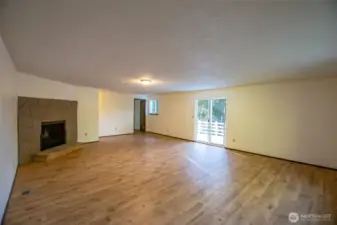 Upper floor open space and deck access