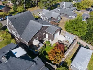 Aerial of the home and yard