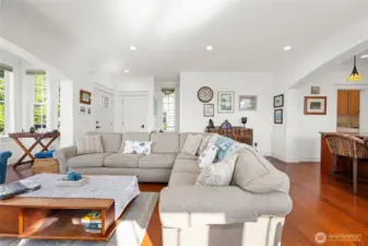 Living room area with fireplace