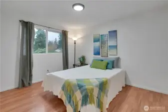 The primary bedroom is good sized....