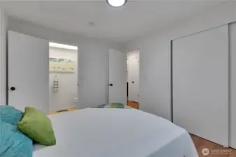 With and adjacent half bath..