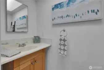 This room can handle a larger vanity if desired!