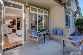 Partially covered private patio.